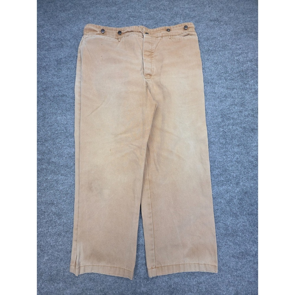 Vintage Wah Maker Work Canvas Pants Men's 42 (FITS 38 x 26) Brown Faded Made USA